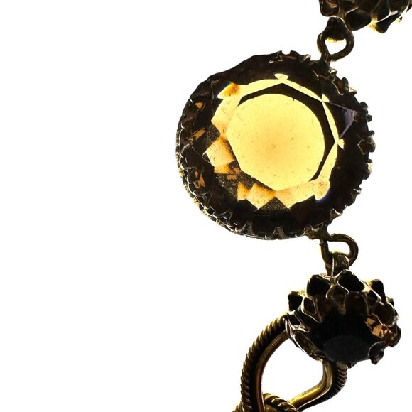 Henkel & Grosse for Dior Rootbeer Art Glass Necklace Vintage Dog Tooth Setting - Picture 10 of 12